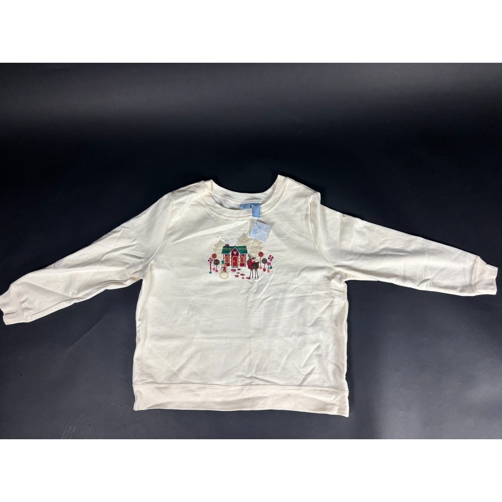 VTG Holiday Editions Sweatshirt Women's XL Cotton Christmas-Themed Embroidered‎
